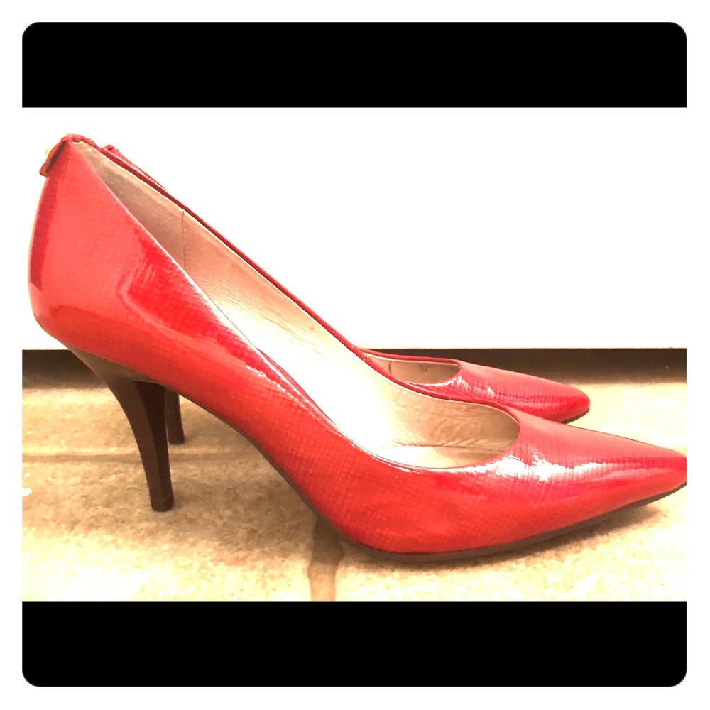 Michael Kors patent leather red heels size 8